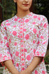 Cambric Cotton Kurta In Floral Block Print